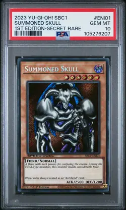 2023 YU-GI-OH! SBC1-SPEED DUEL STREETS OF BATTLE CITY SUMMONED SKULL PSA 10 - Image 1