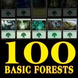 100 MAGIC THE GATHERING FORESTS - MTG BULK BASIC LANDS LOT - CHEAP - Image 1