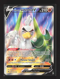 Pokemon Vivid Voltage #174/185 Ultra Rare,Holo Galarian Sirfetch'd V (Full Art) - Image 1