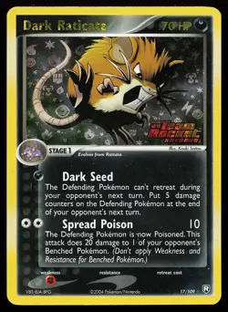 Dark Raticate 17/109 Rare Reverse Holo Stamped Team Rocket Returns Pokemon Card - Image 1