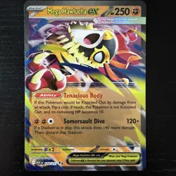 Mega Hawlucha ex 116/217 Double Rare Holo Pokemon Card Ascended Heroes NM - Image 1