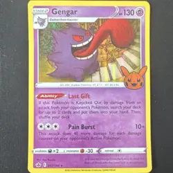 Pokemon Gengar 057/198 Stamped Holo Promo Trick or Trade Stage 2 Card - Image 1