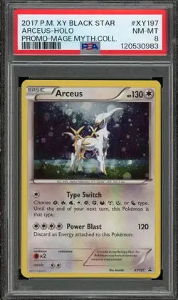 2017 Pokemon Card Arceus XY197 Holo Promo Mage. Myth. Collection PSA 8 NM-MINT - Image 1