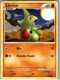 Larvitar 51/95 Non Holo Unleashed - Pokemon Card - NM - Image 1