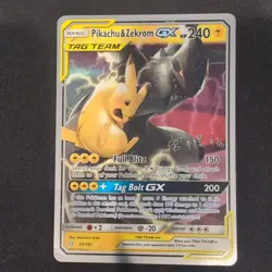 Pokemon Pikachu Zekrom GX Team Up TCG Card 33/181 2019 World Championships - Image 1