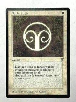 GLYPH OF LIFE Legends 1994 Magic The Gathering MTG Common White HP - Image 1
