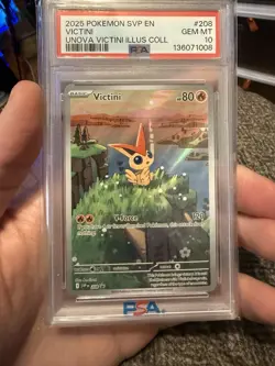 2025 POKEMON SVP EN-SV BLACK STAR PROMO #208 VICTINI PSA 10 - Image 1