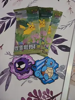 3 Slim Pack Pokemon S-Chinese 151 With 2 Puzzle Fridge Magnet - Image 1