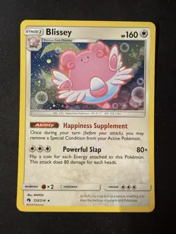 Pokemon TCG Blissey 153/214 SM Lost Thunder Cosmos Holo Rare Promo NM - Image 1