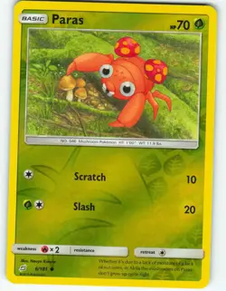 Paras - Reverse Holo - 6/181 Team Up - Pokemon TCG - 2019 - Image 1