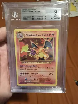 Pokemon - 2016 Evolutions Charizard Beckett 9 Mint #11 Holo Rare with Subgrades! - Image 3