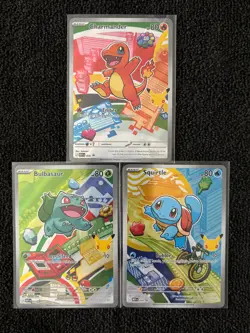 Bulbasaur, Charmander, Squirtle Kanto First Partner Set Pokemon - Image 1