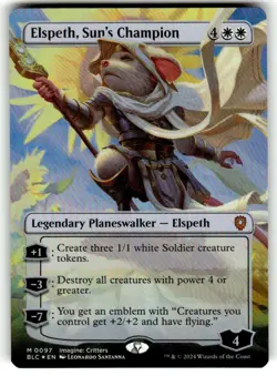 Elspeth, Sun's Champion (Borderless) Commander: Bloomburrow Foil MTG - Image 1