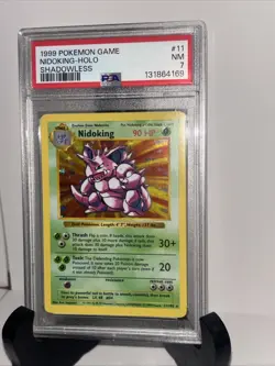 Pokemon Nidoking Holo Rare Shadowless 11/102 Base Set Vintage 1999 PSA 7 NM Card - Image 2