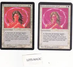 Lot x2 Circle of Protection: Red ALPHA + BETA MAGIC MTG ENGLISH 1993 EX-NM - Image 1