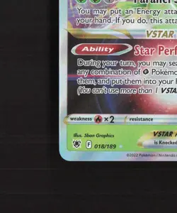 Hisuian Lilligant VSTAR 018/189 Astral Radiance Ultra Rare Holo Pokemon Card NM - Image 5