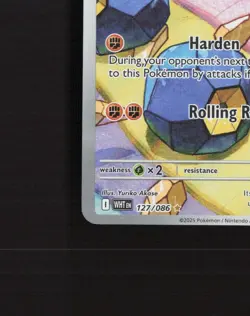 Roggenrola 127/086 White Flare Full Art Ultra Rare Holo Pokemon Card NM - Image 5