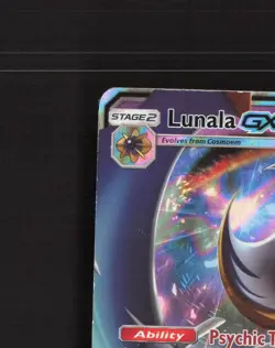 Lunala GX SM17 Sun & Moon Black Star Promo Holo Pokemon Card DMG - Image 3