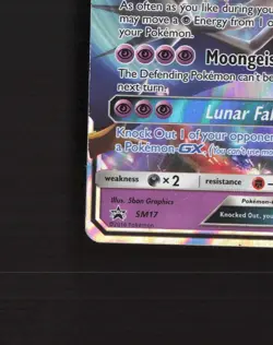 Lunala GX SM17 Sun & Moon Black Star Promo Holo Pokemon Card DMG - Image 5