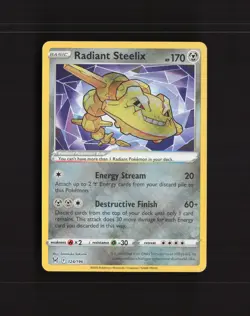 Radiant Steelix 124/196 Lost Origin Ultra Rare Holo Pokemon Card NM - Image 1