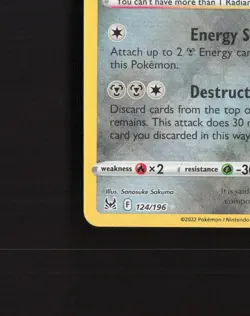 Radiant Steelix 124/196 Lost Origin Ultra Rare Holo Pokemon Card NM - Image 5