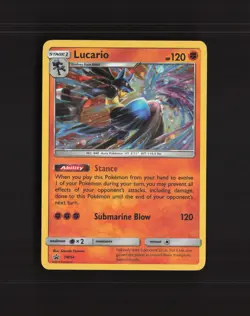 Lucario SM54 Sun & Moon Black Star Promo Holo Pokemon Card LP - Image 1
