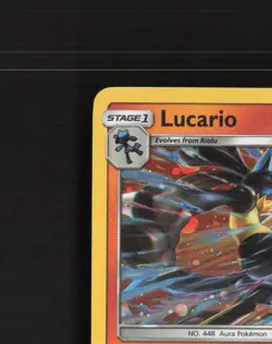 Lucario SM54 Sun & Moon Black Star Promo Holo Pokemon Card LP - Image 3
