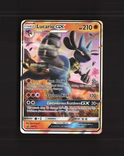 Lucario GX SM100 Sun & Moon Black Star Promo Holo Pokemon Card LP - Image 1