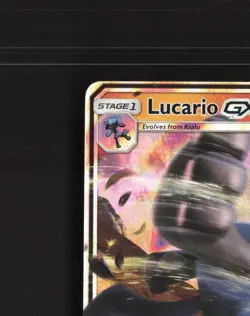 Lucario GX SM100 Sun & Moon Black Star Promo Holo Pokemon Card LP - Image 3