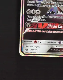 Kartana GX 70/111 Crimson Invasion Ultra Rare Holo Pokemon Card MP - Image 5