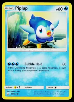 Piplup 54/236 Common Cosmic Eclipse Pokemon LP - Image 1