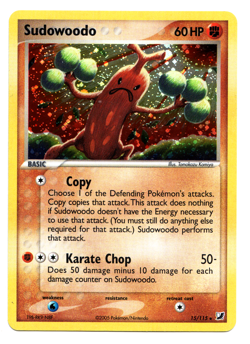 Pokemon TCG 2005 Sudowoodo 15/115 Unseen Forces Holo Vintage LIGHT PLAY! LP - Image 1