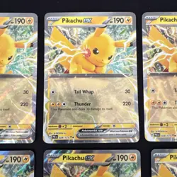 Pikachu ex 028/131 Pokemon Prismatic Evolutions Double Rare Six Of Them - Image 3