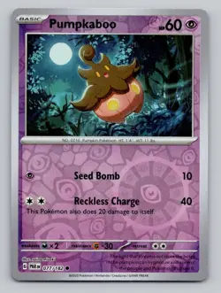 Reverse Holo Pumpkaboo 077/182 Common Paradox Rift Pokemon - Image 1