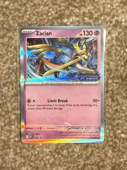 Pokemon Phantasmal Flames Zacian Pre-Release Stamped Promo Holo MEP 015 NM/M - Image 1