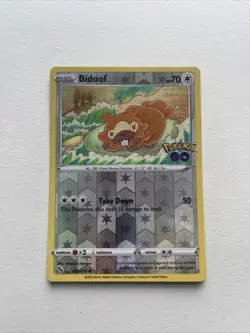 Pokemon TCG Bidoof Pokemon GO 059/078 Reverse Holo Common - Image 2