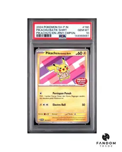 PSA 10 GEM MT Pikachu Berkmeja Batik 190/SV-P Pokemon Indonesia Journey Promo - Image 1