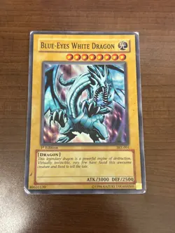 Yugioh Blue-Eyes White Dragon SKE-001 Super Rare 1st Edition Vintage read discri - Image 1