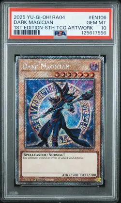 Yu-Gi-Oh! Dark Magician Platinum Secret Rare RA04-EN106 1st Ed Holo 2025 PSA 10 - Image 2