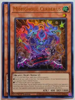 Yugioh x2 Mimighoul Cerberus MP25-EN236 Ultra Rare 1st Edition - Image 1