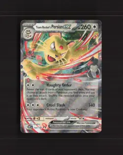 Team Rocket's Persian ex 150/182 Destined Rivals Ultra Rare Holo Pokemon Card NM - Image 1