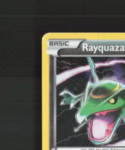 Rayquaza XY141 XY Black Star Promo Cosmos Holo Pokemon Card DMG - Image 3