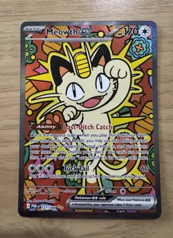 Pokemon Meowth EX Special IR Full Art Holo 170 HP Card 121/088 SIR - Image 1