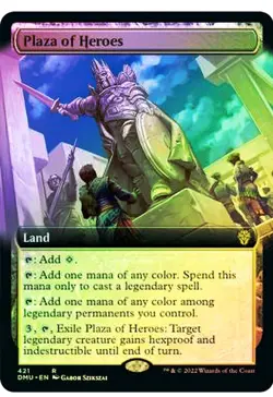1x MTG Plaza of Heroes *FOIL Extended Art* DMU Rare Land! NM Mint - Image 1