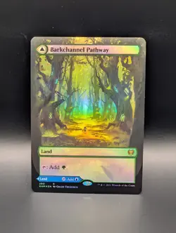 MTG - Barkchannel Pathway/Tidechannel Pathway - FOIL Land (G/U) - KHM #290 -Rare - Image 1