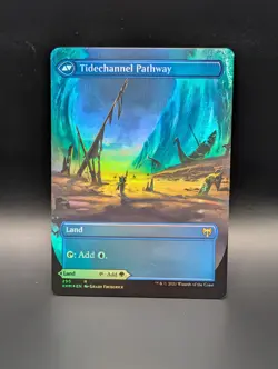 MTG - Barkchannel Pathway/Tidechannel Pathway - FOIL Land (G/U) - KHM #290 -Rare - Image 2