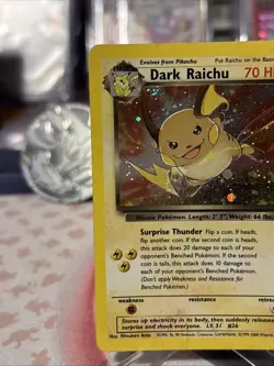 Pokemon TCG Dark Raichu 83/82 Team Rocket Holo MP ⚡ - Image 3