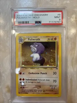 2001 Pokemon Neo Discovery Poliwrath PSA 9 Mint W/swirl - Image 1