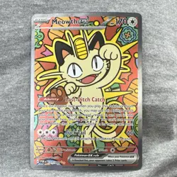 Gem Mint Pokemon Meowth ex Full Art Ultra Rare Holo 121/088 Surging Sparks - Image 1