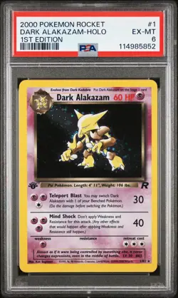 2000 POKEMON ROCKET #1 DARK ALAKAZAM-HOLO 1ST EDITION PSA 6 - Image 1